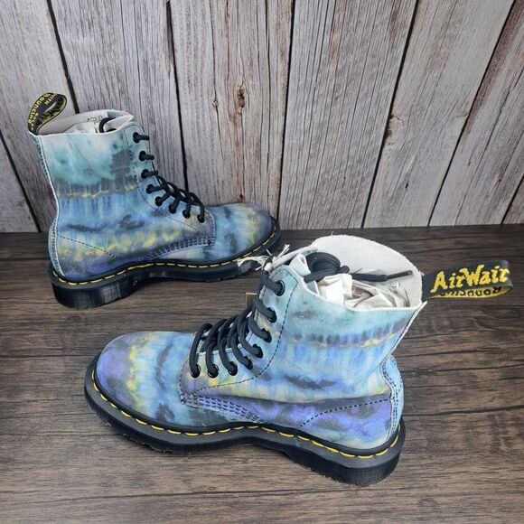 DR Martens 1460 Pascal Blue Tie Dye Summer Tumbled Boots Women's Sz 6 (NWT) - Picture 5 of 8